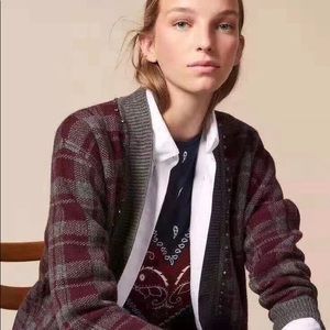 Sandro check cardigans